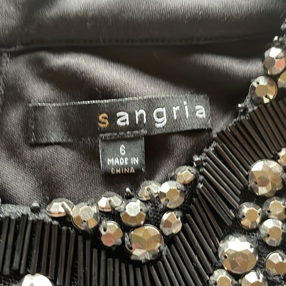 Sangria Black and Silver Dressy Halter Jumpsuit Size 6 - Picture 8 of 10